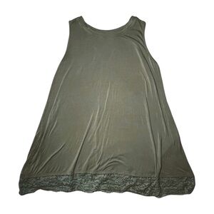 Zenana Premium Women’s Large Light Olive Green Sleeveless Tank Lace